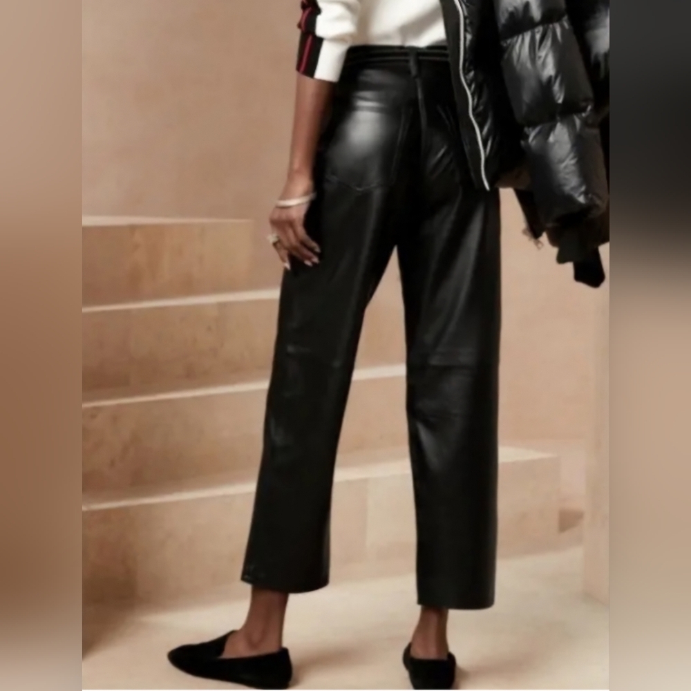 Banana Republic Black Leather Pants - Picture 3 of 7